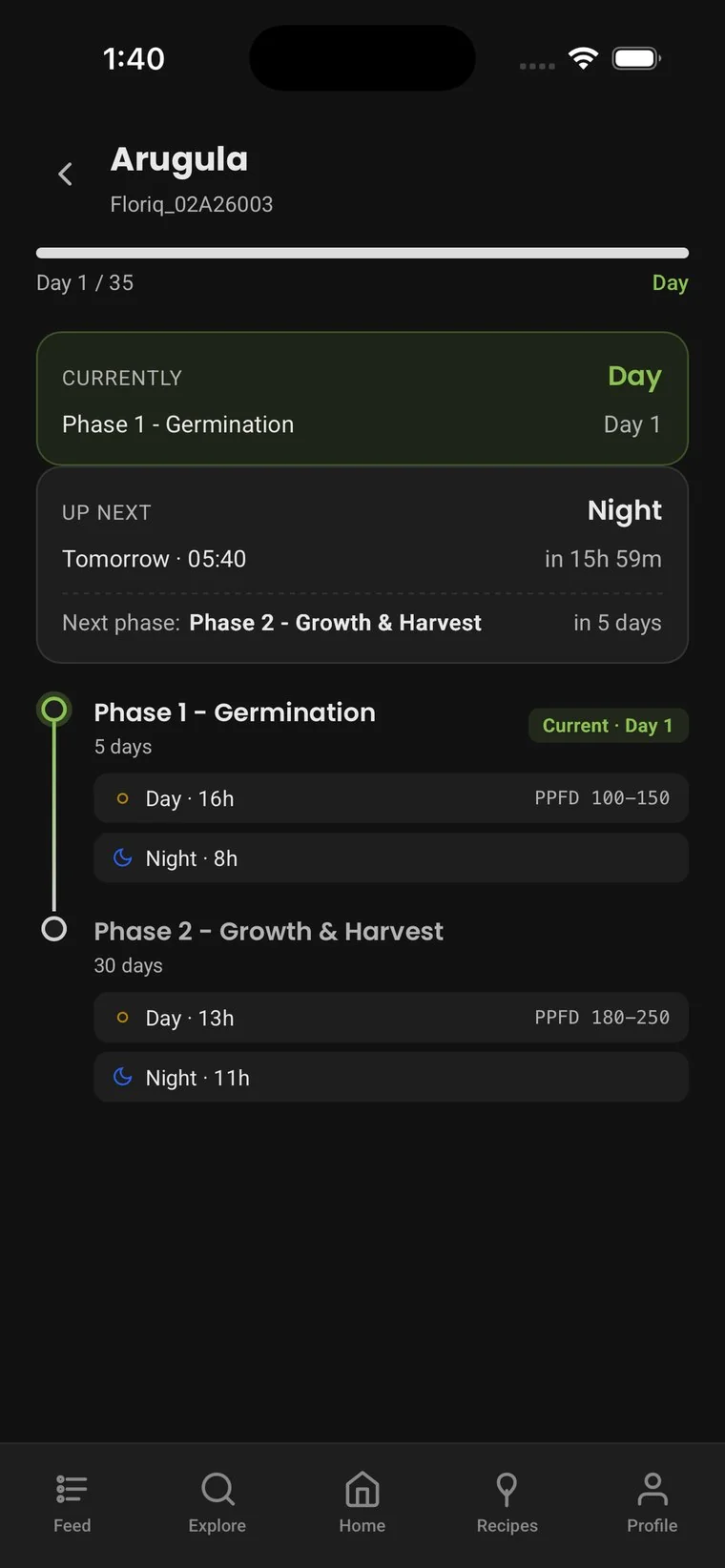 Running schedule